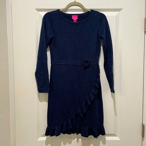 NWT Little Girls Navy Blue Lilly Pulitzer Dress Size XL12-14